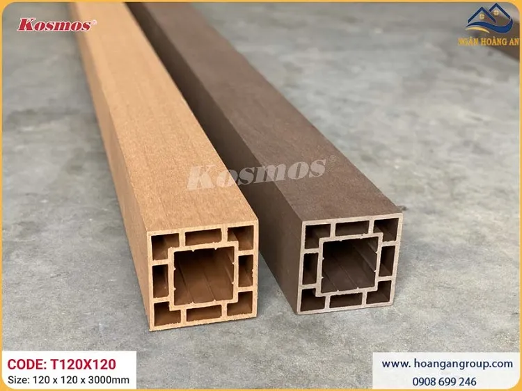 Lam Trụ Pergola Giàn Hoa Gỗ Nhựa Kosmos T120x120 Light Wood